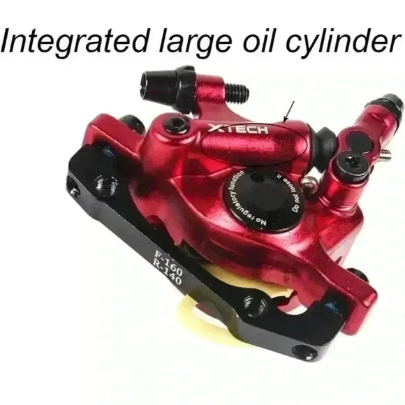 ZOOM XTECH HB100 Line Pulling Hydraulic Bike Disc Brake Calipers Front Red - Picture 5 of 11